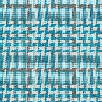 5' X 8' Teal Blue Ivory And Brown Plaid Washable Indoor Outdoor Area Rug