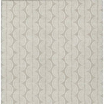 5' X 8' Beige And Ivory Ogee Washable Indoor Outdoor Area Rug