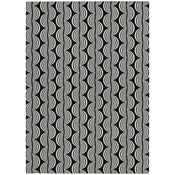 5' X 8' Black And Ivory Ogee Washable Indoor Outdoor Area Rug