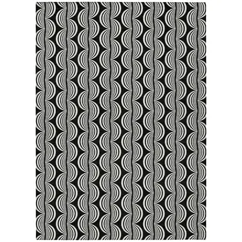 9' X 12' Black And Ivory Ogee Washable Indoor Outdoor Area Rug