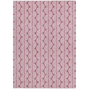 3' X 5' Blush And Beige Ogee Washable Indoor Outdoor Area Rug
