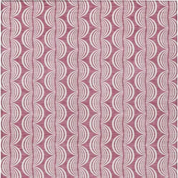 5' X 8' Blush And Beige Ogee Washable Indoor Outdoor Area Rug