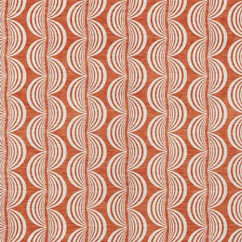 5' X 8' Coral And Beige Ogee Washable Indoor Outdoor Area Rug