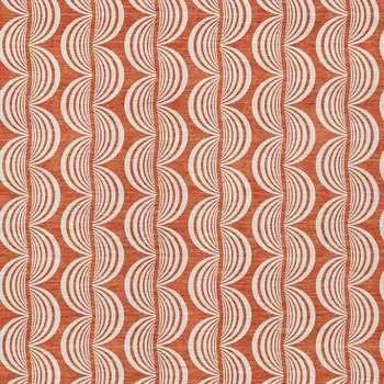 8' X 10' Coral And Beige Ogee Washable Indoor Outdoor Area Rug