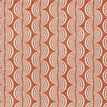 9' X 12' Coral And Beige Ogee Washable Indoor Outdoor Area Rug