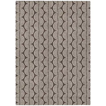 3' X 5' Brown And Beige Ogee Washable Indoor Outdoor Area Rug