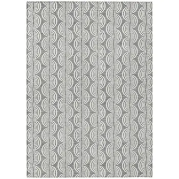10' X 14' Gray And Ivory Ogee Washable Indoor Outdoor Area Rug