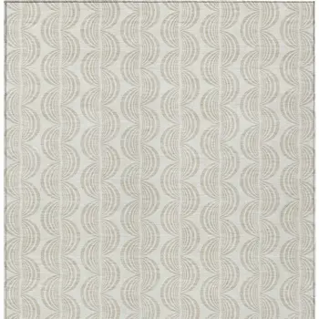 5' X 8' Ivory And Beige Ogee Washable Indoor Outdoor Area Rug