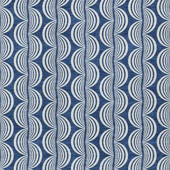 5' X 8' Navy Blue And Ivory Ogee Washable Indoor Outdoor Area Rug