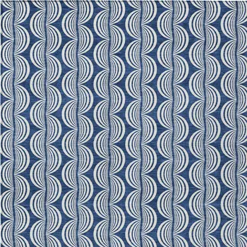 9' X 12' Navy Blue And Ivory Ogee Washable Indoor Outdoor Area Rug