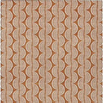 3' X 5' Copper And Beige Ogee Washable Indoor Outdoor Area Rug