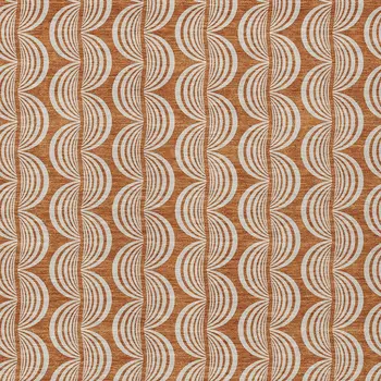 10' X 14' Copper And Beige Ogee Washable Indoor Outdoor Area Rug