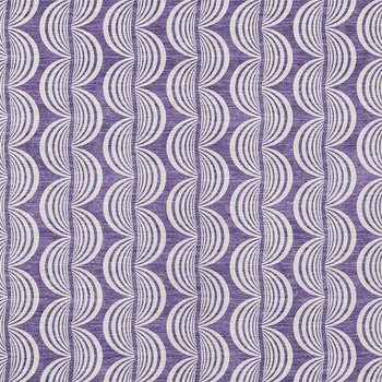 3' X 5' Purple And Ivory Ogee Washable Indoor Outdoor Area Rug