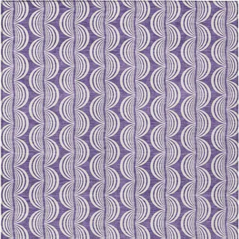 5' X 8' Purple And Ivory Ogee Washable Indoor Outdoor Area Rug