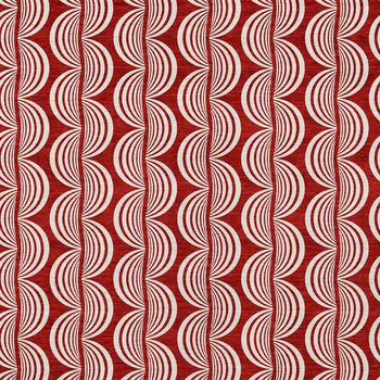 5' X 8' Red And Ivory Ogee Washable Indoor Outdoor Area Rug