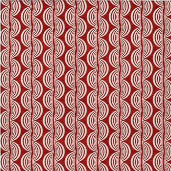8' X 10' Red And Ivory Ogee Washable Indoor Outdoor Area Rug