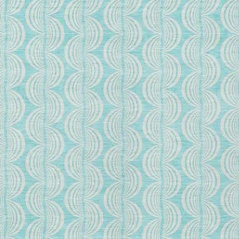 8' X 10' Aqua And Beige Ogee Washable Indoor Outdoor Area Rug