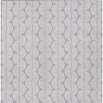 10' X 14' Lavender And Ivory Ogee Washable Indoor Outdoor Area Rug