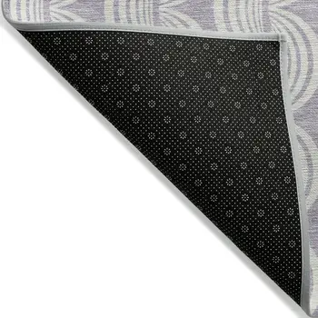 10' X 14' Lavender And Ivory Ogee Washable Indoor Outdoor Area Rug