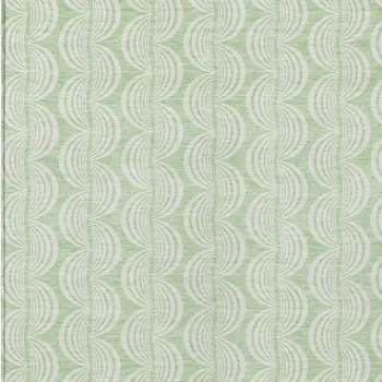5' X 8' Mint Green And Beige Ogee Washable Indoor Outdoor Area Rug