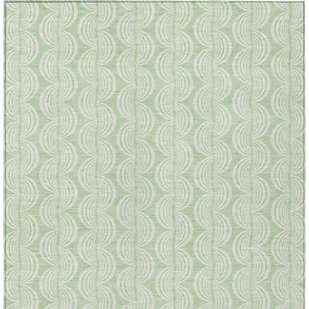 10' X 14' Mint Green And Beige Ogee Washable Indoor Outdoor Area Rug