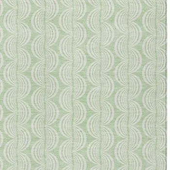 10' X 14' Mint Green And Beige Ogee Washable Indoor Outdoor Area Rug