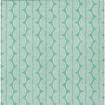 9' X 12' Blue And Ivory Ogee Washable Indoor Outdoor Area Rug