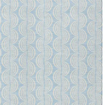 5' X 8' Sky Blue And Beige Ogee Washable Indoor Outdoor Area Rug