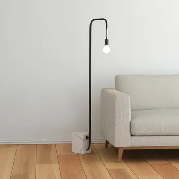 59" Black And White Genuine Marble And Steel Arc Floor Lamp