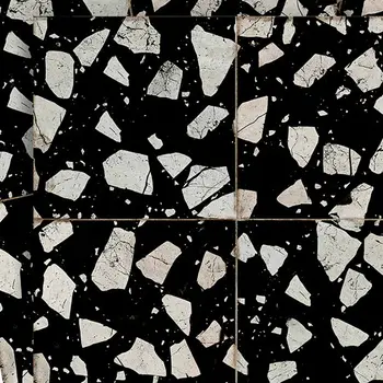 4" x 4" Black Vinyl Arabesque Peel And Stick Removable Tiles