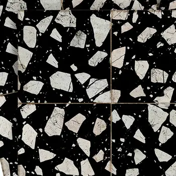 12" x 12" Black Vinyl Arabesque Peel And Stick Removable Tiles