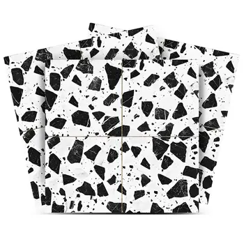 7" x 7" Black Vinyl Arabesque Peel And Stick Removable Tiles
