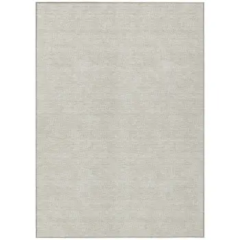 3' X 5' Beige And Ivory Geometric Washable Indoor Outdoor Area Rug