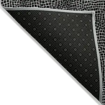 10' X 14' Black And Ivory Geometric Washable Indoor Outdoor Area Rug