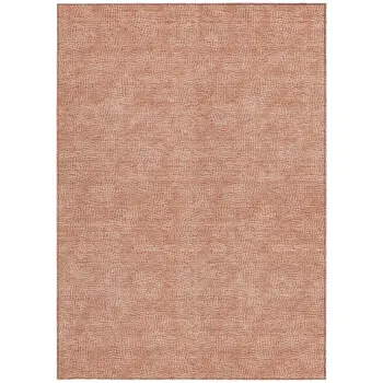 3' X 5' Copper And Ivory Geometric Washable Indoor Outdoor Area Rug