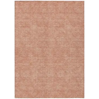 5' X 8' Copper And Ivory Geometric Washable Indoor Outdoor Area Rug