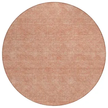 8' Copper And Ivory Round Geometric Washable Indoor Outdoor Area Rug