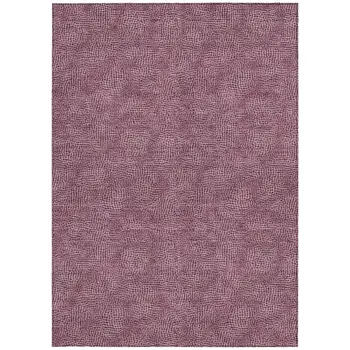 3' X 5' Eggplant And Ivory Geometric Washable Indoor Outdoor Area Rug