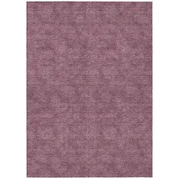 3' X 5' Eggplant And Ivory Geometric Washable Indoor Outdoor Area Rug