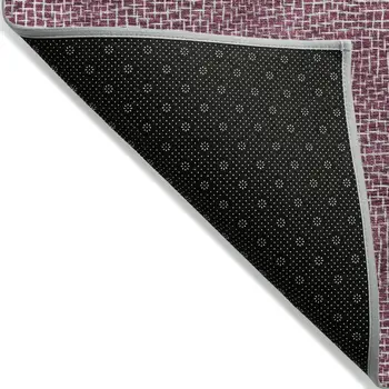 10' X 14' Eggplant And Ivory Geometric Washable Indoor Outdoor Area Rug