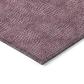 10' X 14' Eggplant And Ivory Geometric Washable Indoor Outdoor Area Rug