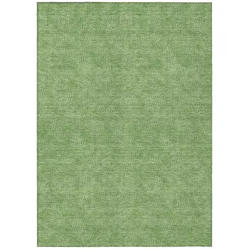 9' X 12' Green And Ivory Geometric Washable Indoor Outdoor Area Rug