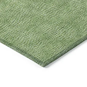 10' X 14' Green And Ivory Geometric Washable Indoor Outdoor Area Rug