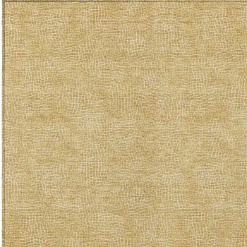 3' X 5' Gold And Ivory Geometric Washable Indoor Outdoor Area Rug