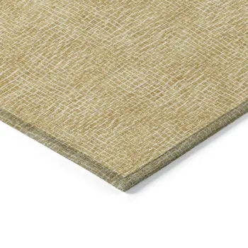 8' X 10' Gold And Ivory Geometric Washable Indoor Outdoor Area Rug
