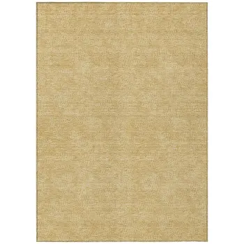 10' X 14' Gold And Ivory Geometric Washable Indoor Outdoor Area Rug