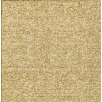 10' X 14' Gold And Ivory Geometric Washable Indoor Outdoor Area Rug