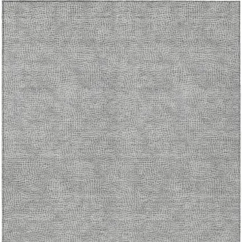 5' X 8' Gray And Ivory Geometric Washable Indoor Outdoor Area Rug
