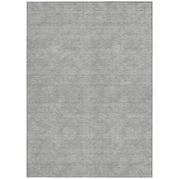 8' X 10' Gray And Ivory Geometric Washable Indoor Outdoor Area Rug