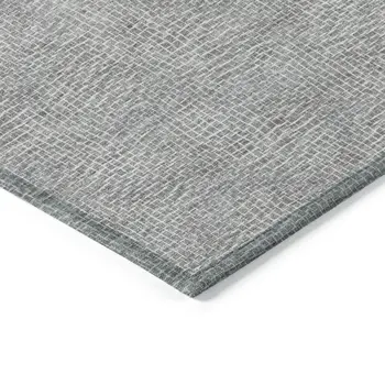 8' X 10' Gray And Ivory Geometric Washable Indoor Outdoor Area Rug